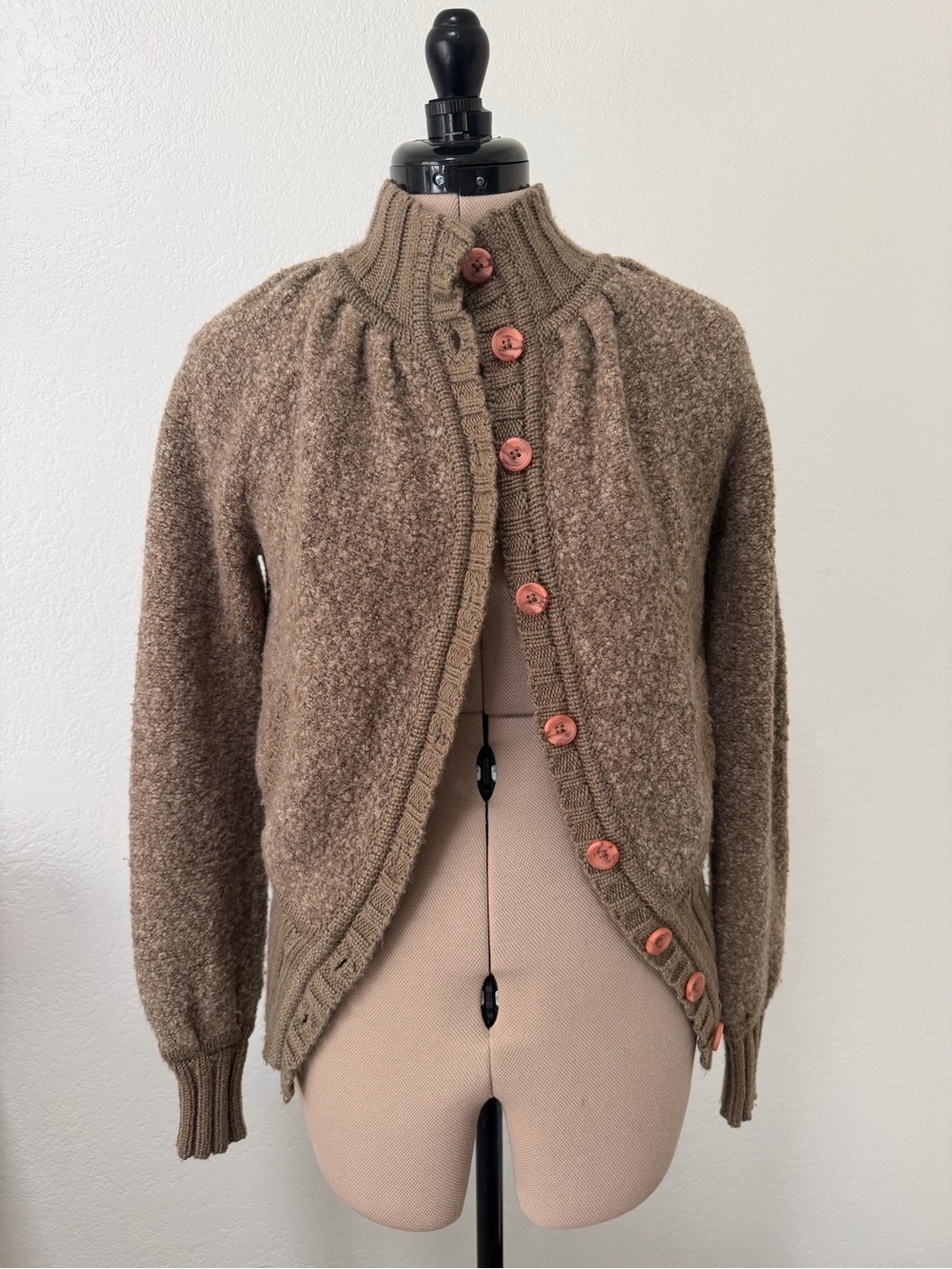 Moda International Brown Teddy Knit Button Cardigan Jacket
